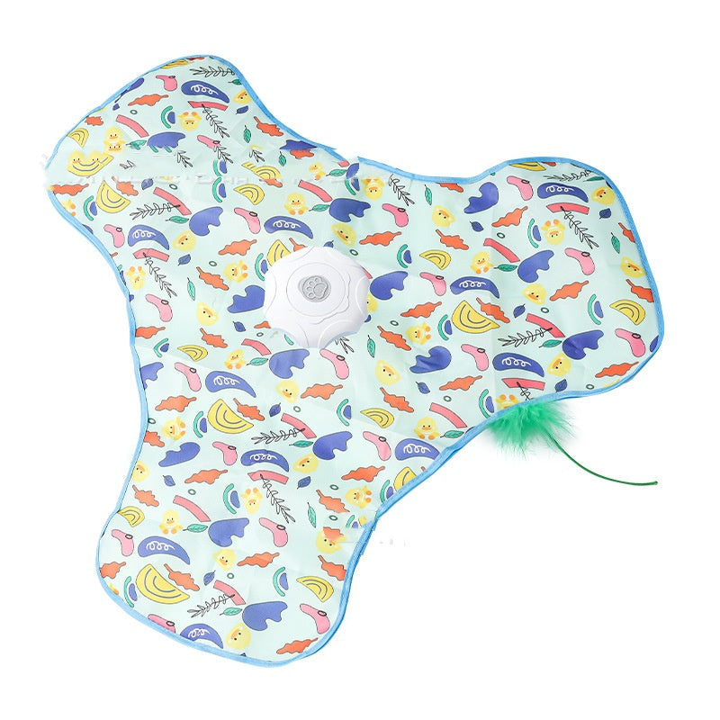 Interactive Hide & Seek Cat Toy – Electric Hunting Dome with Concealed Feather Wand for Indoor Cats