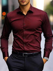 Men's Slim Fit Long Sleeve Business Dress Shirt – 12 Colors, S–3XL | Canada & USA
