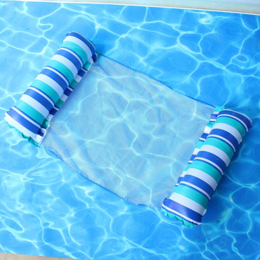 Inflatable Pool Float Lounger – Foldable Striped Floating Row for Adults