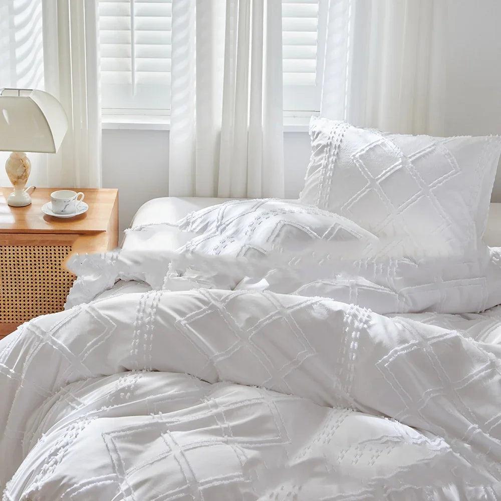 Cut Flower Geometric  Simple Pure Color Duvet Cover Pillowcase