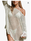 Beach Single-shoulder Long-sleeved Beach Cover-up Shirt