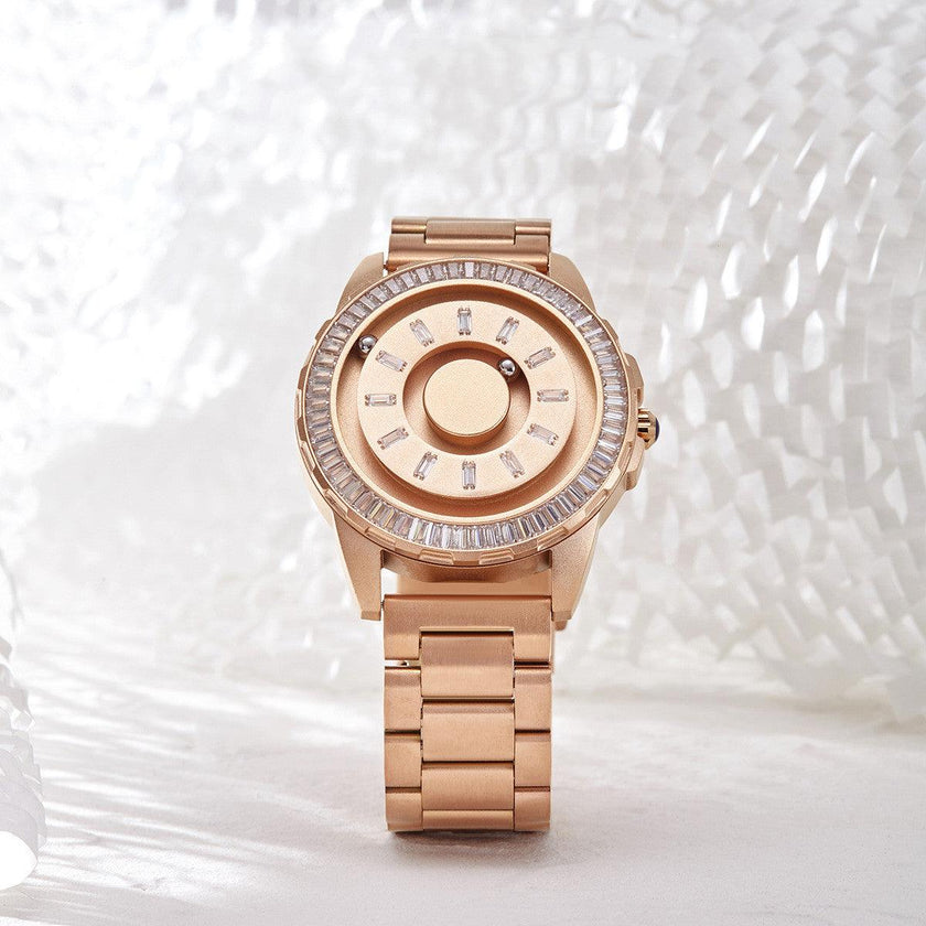 Luxury Crystal Watch for Women – Stainless Steel Fashion Wristwatch