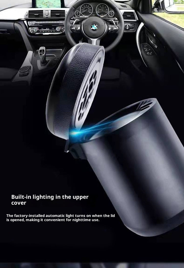Black Rechargeable Ashtray Air Purifier with Lid & USB-C Charging