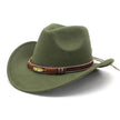 Ethnic Style Metal Feather Western Denim Top Hat Cowboy hat