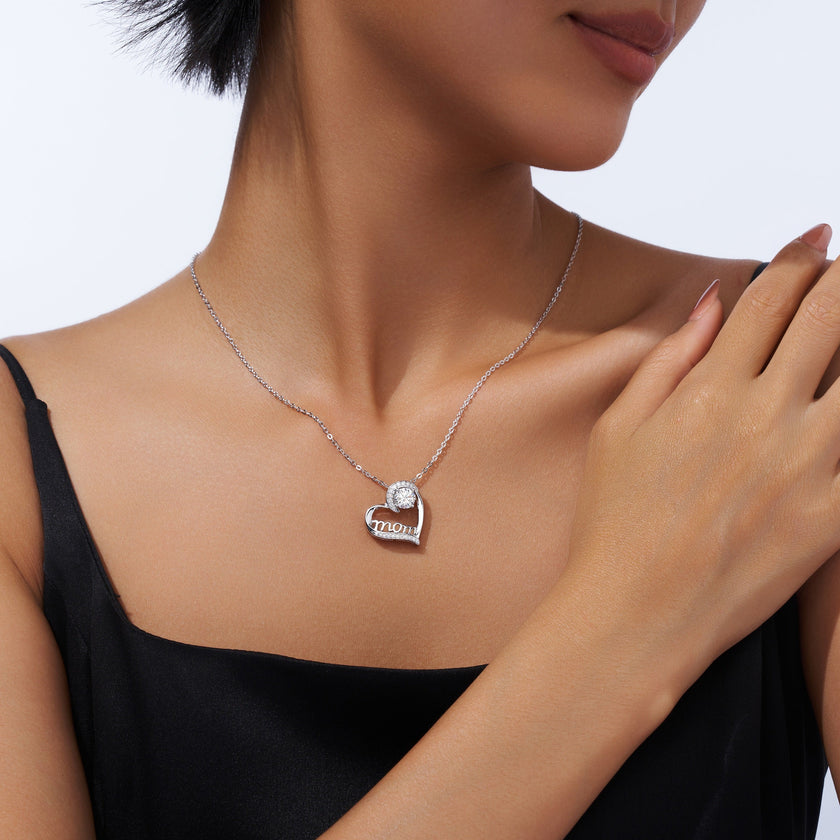 1 Carat Moissanite Solitaire Necklace Pendant – Platinum 925 Silver | GRA Certified