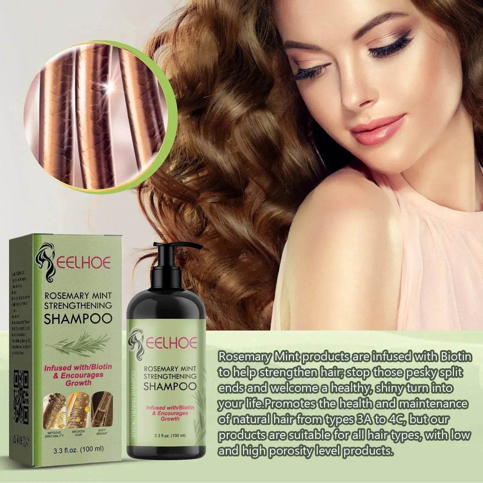 Rosemary Mint Shampoo for Hair Growth – Biotin Infused Anti Hair Loss Shampoo with Coconut Oil & Amino Acids