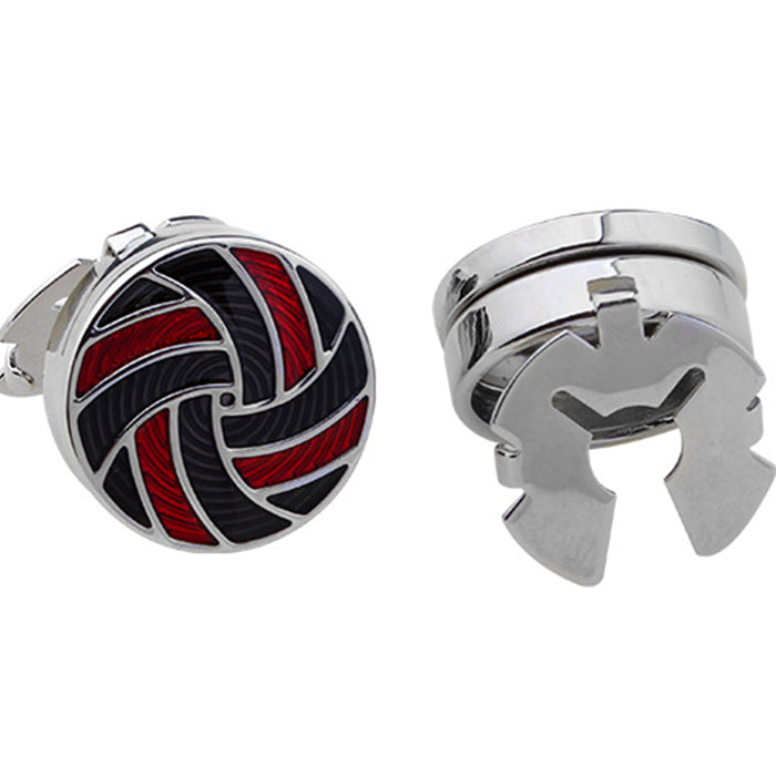 Men's Round Electroplated French Cufflinks – White Steel Business Shirt Cufflinks | Canada & USA