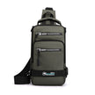 Men's Multifunction Nylon Backpack Crossbody Shoulder Bag with USB Charging Port