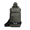 Men's Multifunction Nylon Backpack Crossbody Shoulder Bag with USB Charging Port