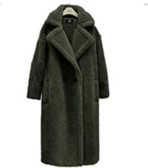Winter Coats Women – Loose Lapel Medium-Length Polyester Coat