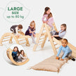 Ensemble d'escalade Montessori 5 en 1 : Échelle triangulaire + Arche/Balançoire + Planche de glisse/Rampe + Corde de filet + Coussin