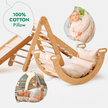Ensemble d'escalade Montessori 5 en 1 : Échelle triangulaire + Arche/Balançoire + Planche de glisse/Rampe + Corde de filet + Coussin