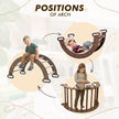 Ensemble d'escalade Montessori 5 en 1 : Échelle triangulaire + arche/balançoire + planche/rampe de glisse + filet + coussin – Chocolat