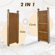 Ensemble d'escalade Montessori 5 en 1 : Échelle triangulaire + arche/balançoire + planche/rampe de glisse + filet + coussin – Chocolat