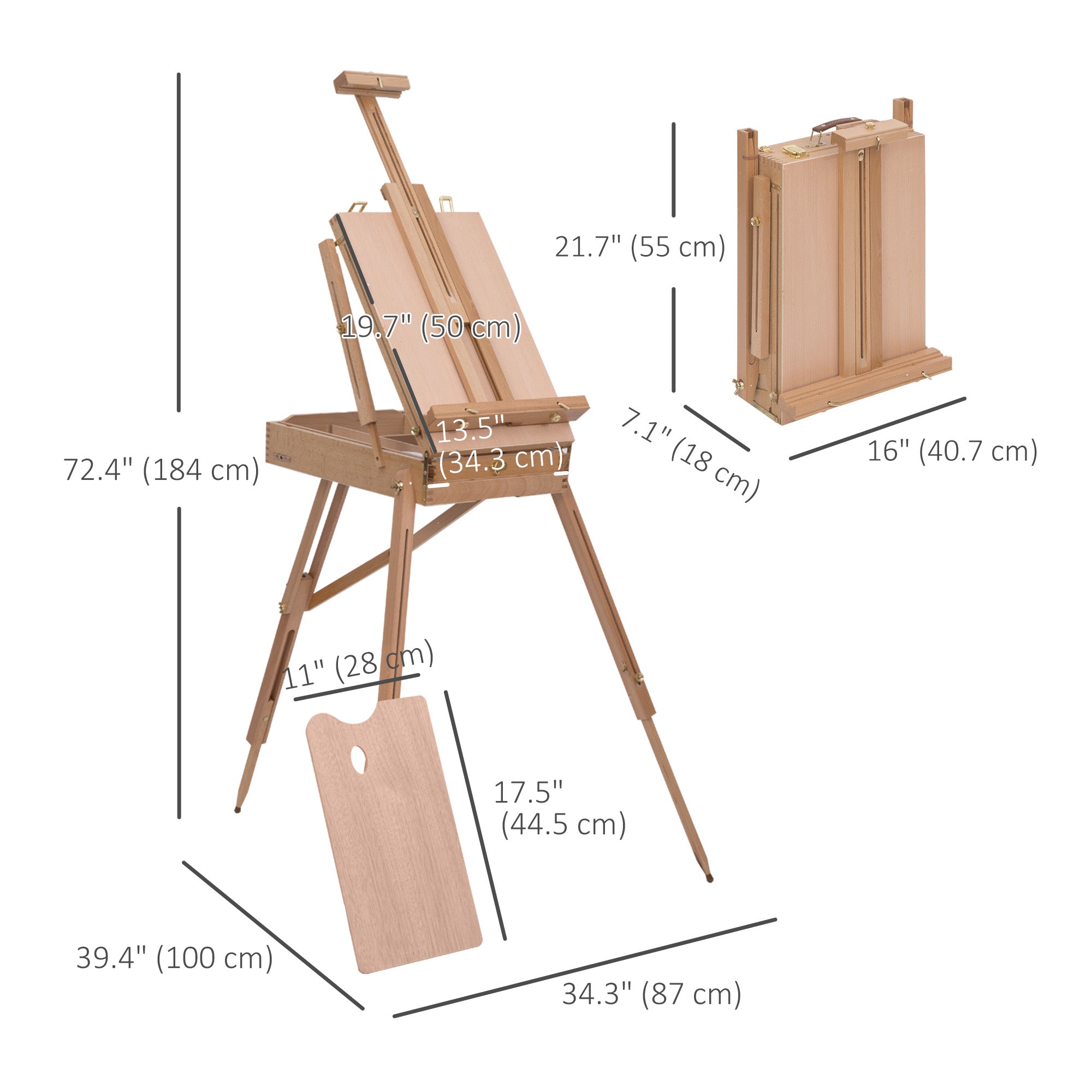 HOMCOM Foldable Art Easel 72.4