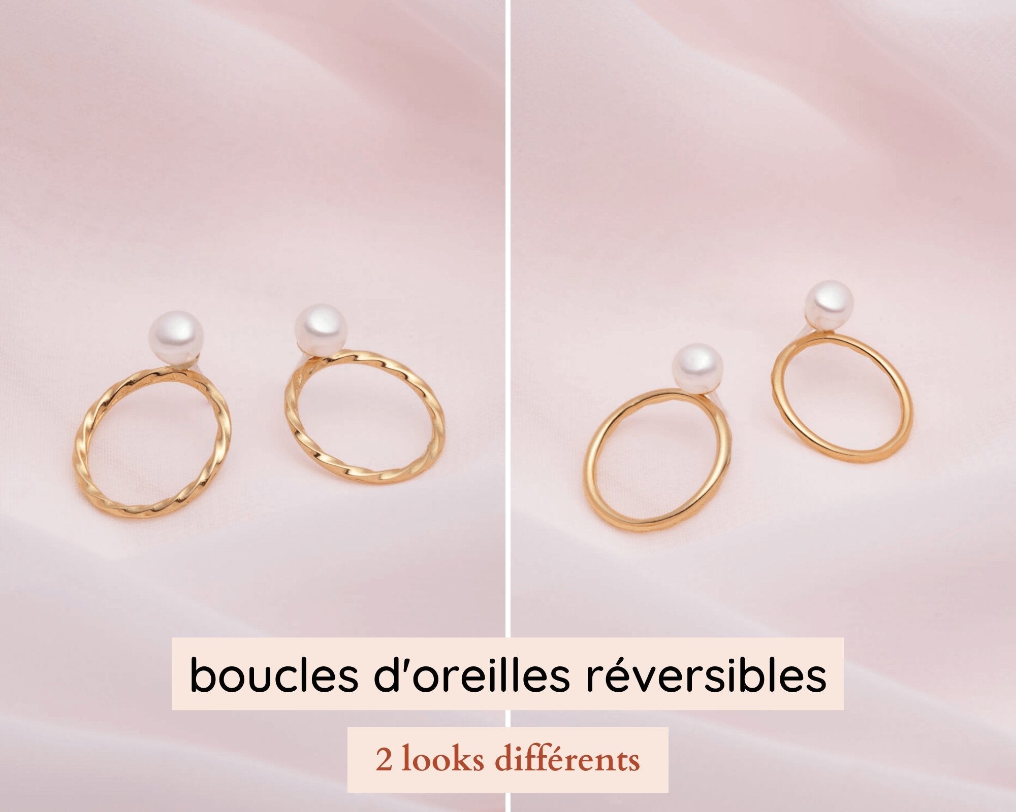 ear jackets avec perles blanches