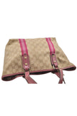 GUCCI Sherry Line Shoulder Tote Bag GG Canvas Leather Beige 7192K