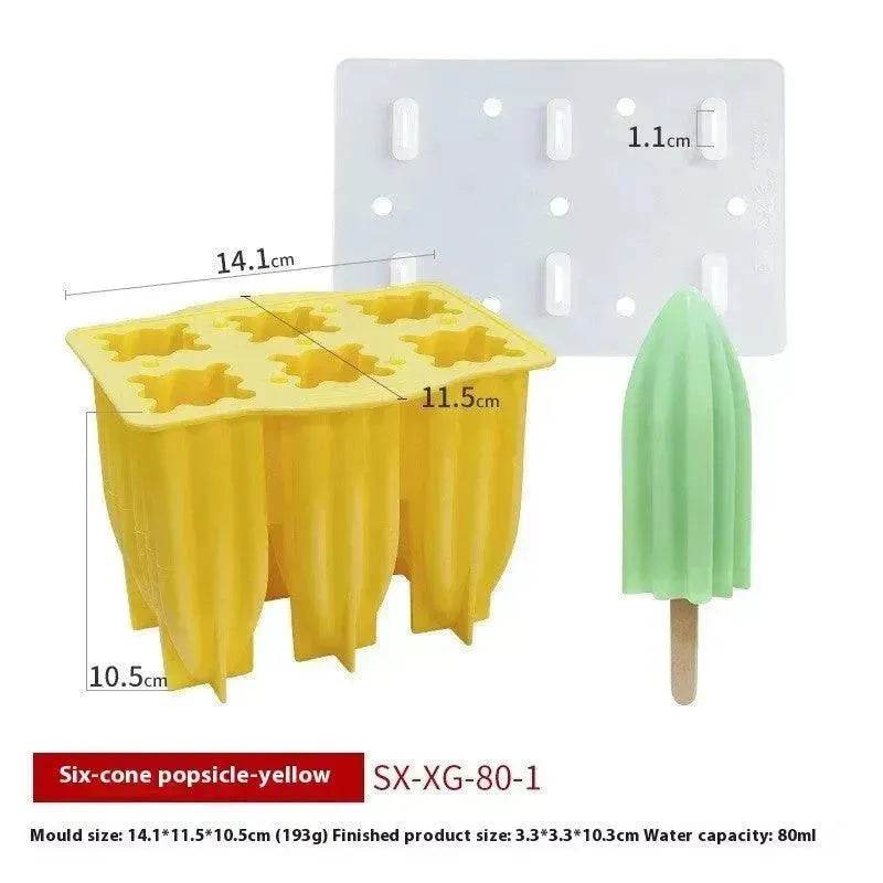 6-piece Spiral Ice Cream Silicone Food Grade Mold