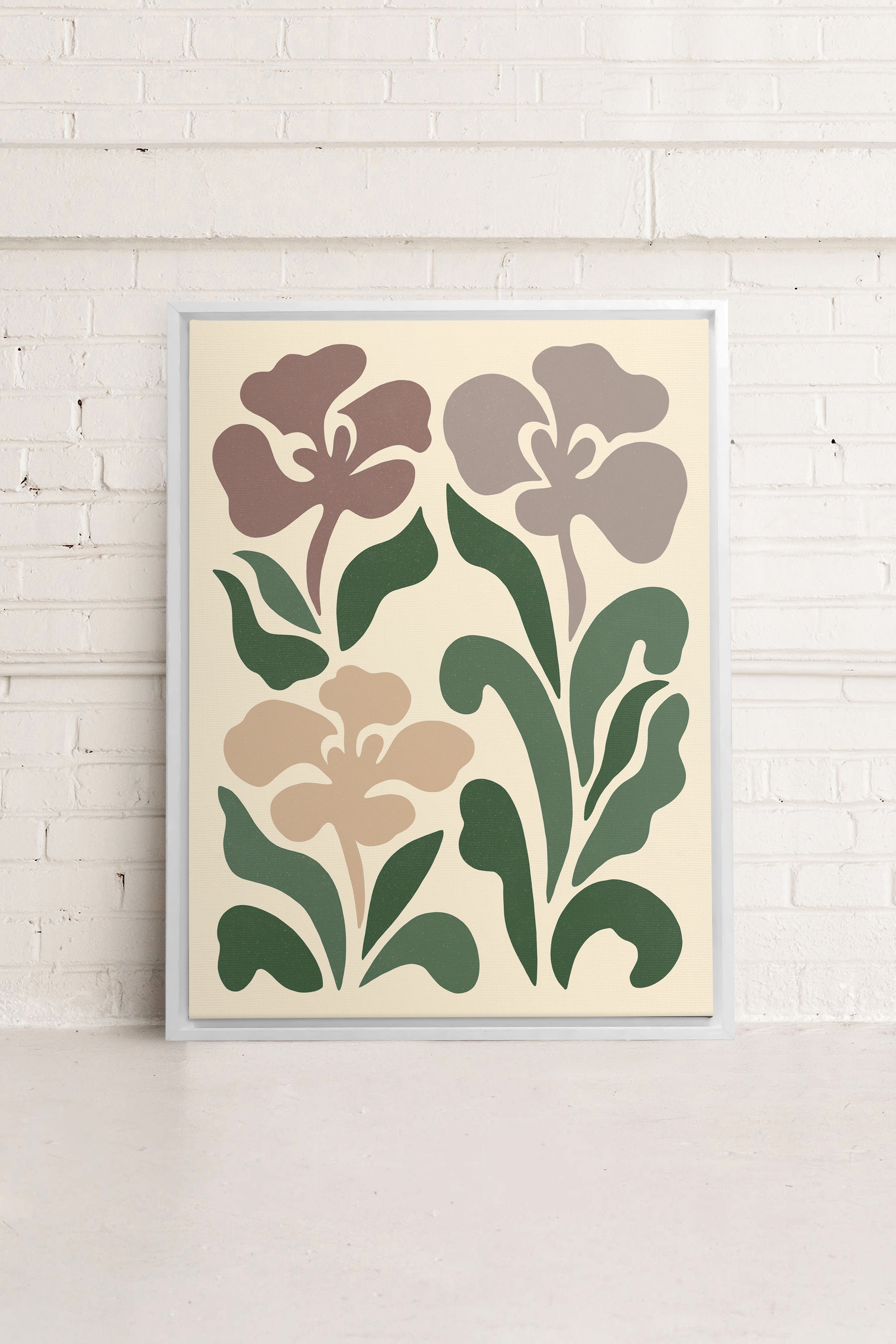 BEIGE PETALS, toile imprimée