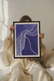 REFLET INDIGO, Oeuvre sur toile étirée