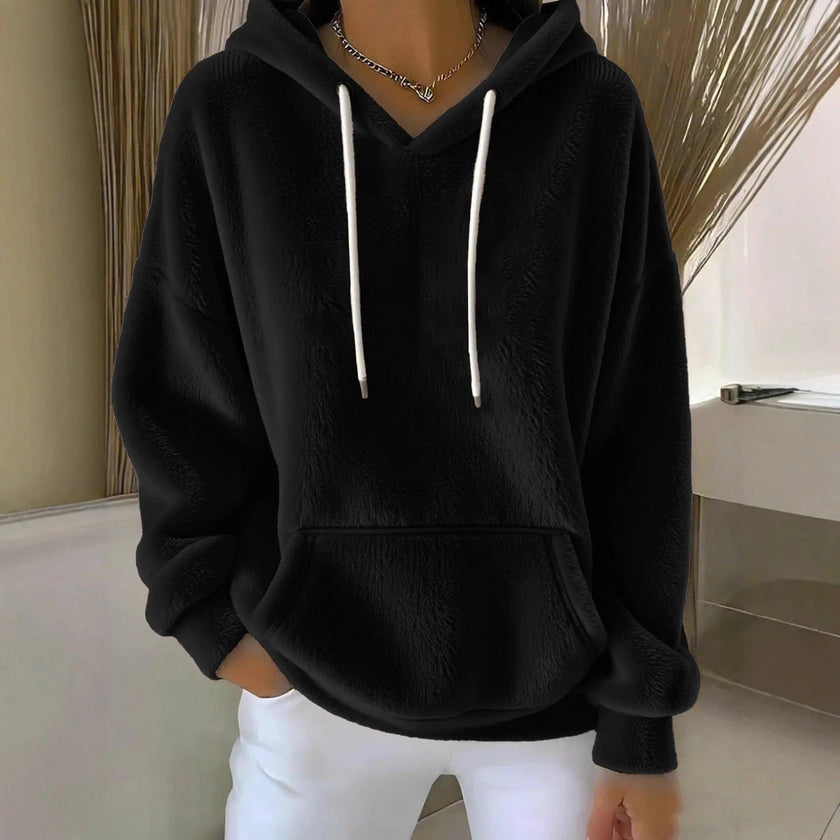 Womens Sweatshirt Elegant Commuting Style Pullover with Lace-Up Design