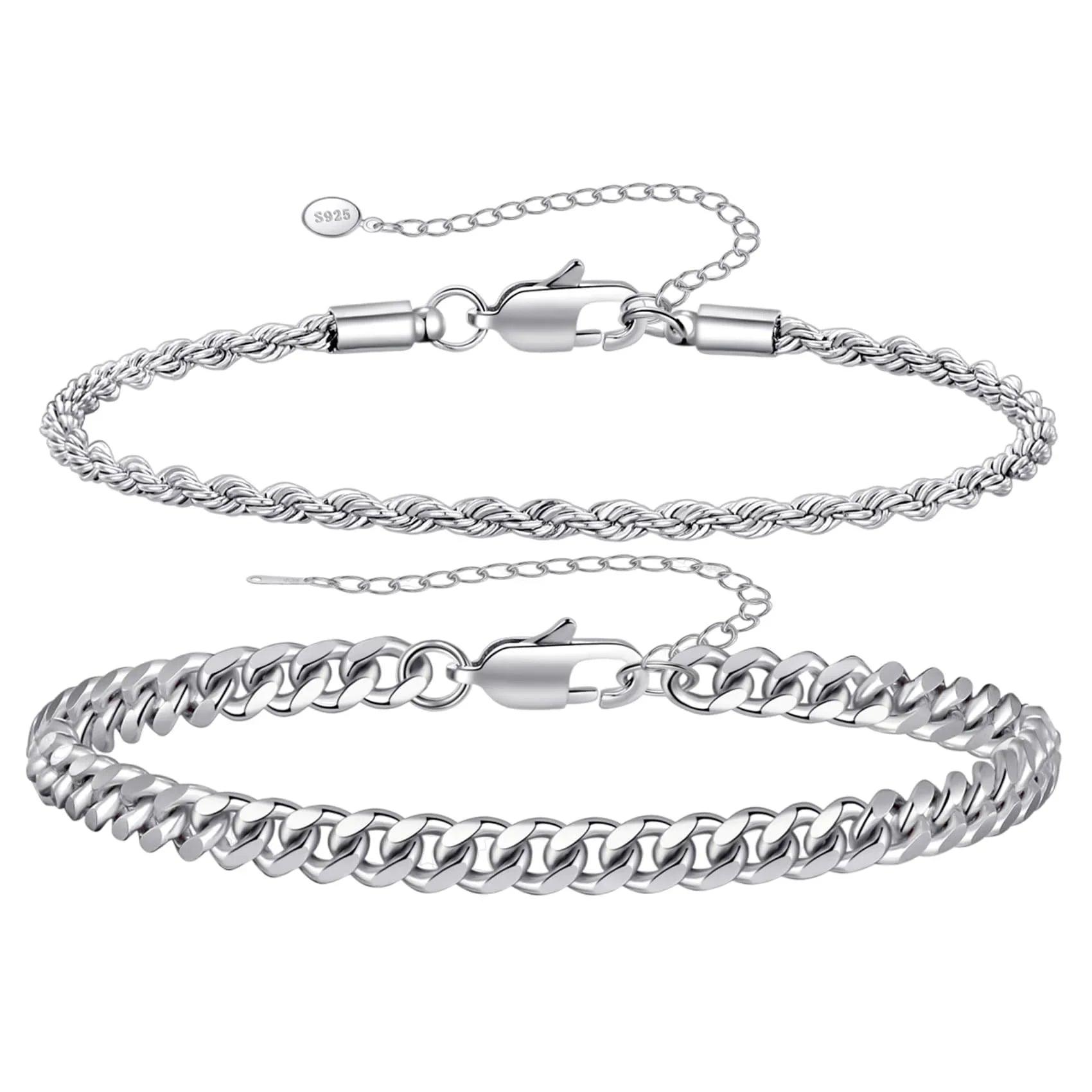 Cuban Chain Bracelet Set for Men's