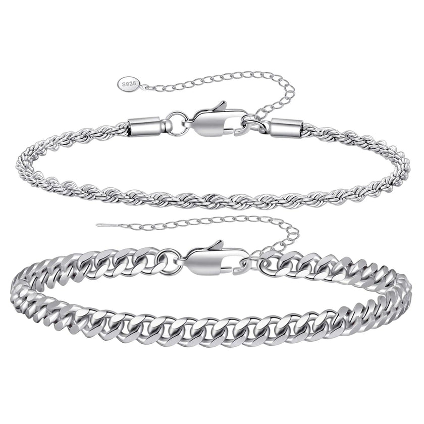 Cuban Chain Bracelet Set for Men's