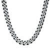 Men’s Gunmetal Stainless Steel Cuban Chain Necklace. Heavy-Duty Biker Style