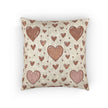 Pink Heart Pattern Woven Pillow | Boho Valentine Home Decor