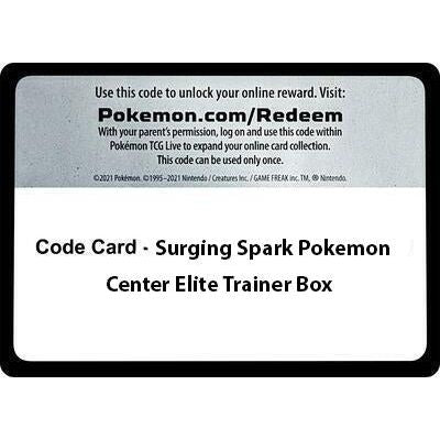 Code Card - Surging Sparks Pokemon Center Elite Trainer Box (SSP)