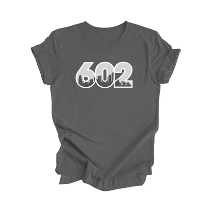 602 Phoenix Arizona USA Area Code City Skyline Gift - Unisex T-Shirt - Inspired X