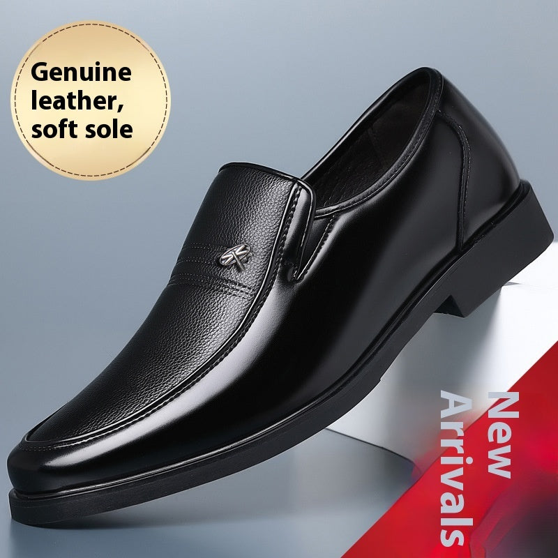Men's Cowhide Leather Business Casual Shoes – Soft Sole Comfort | Canada & USA