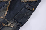 Distressed Denim Pant for women Oversized Streetstyle Patch Cargo Jeans Pant