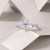 Pleasure - A Wedding Ring Set With Top-quality Moissanite S925 Silver And Platinum-plated Diamond Can Be Inspected With A Diamond Pen