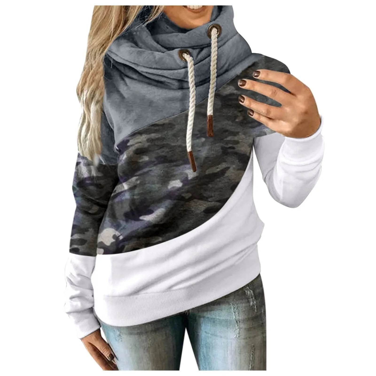 Casual Fashion Women Camouflage Winter hoodie Sweatshirt Pullover Top