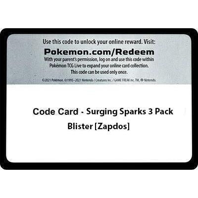 Code Card - Surging Sparks 3 Pack Blister [Zapdos] (SSP)