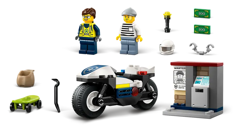 LEGO - 60455 - CITY - Poursuite à moto de la police - 65 pièces