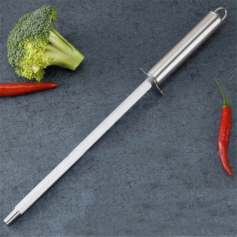 Stainless steel honing rod Household kitchen knife sharpener stick