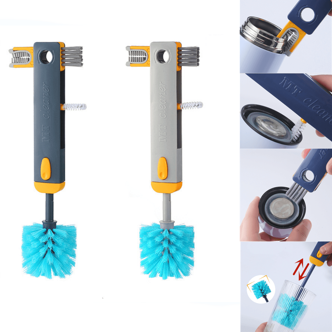 4-in-1 Bottle Cleaning Brush Set – Silicone Cup Cleaner with Gap, Corner & Straw Brushes for Water Bottles, Tumblers & Cups