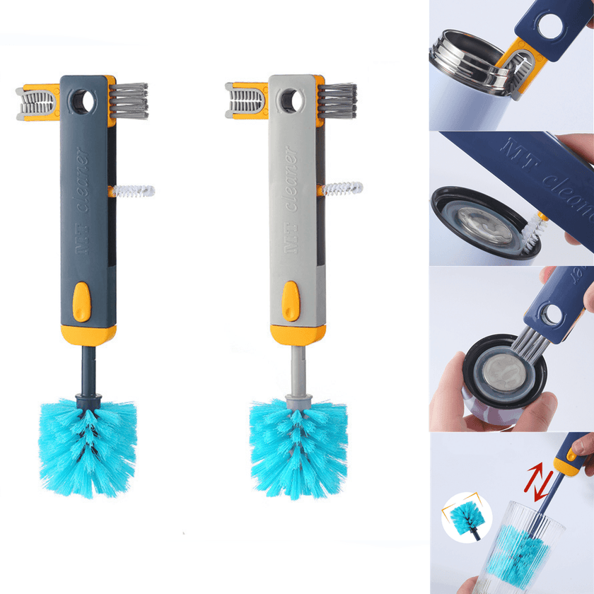 4-in-1 Bottle Cleaning Brush Set – Silicone Cup Cleaner with Gap, Corner & Straw Brushes for Water Bottles, Tumblers & Cups