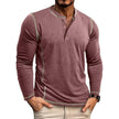 Mens Henley Long Sleeve – Slim Cotton Blend Casual Pullover