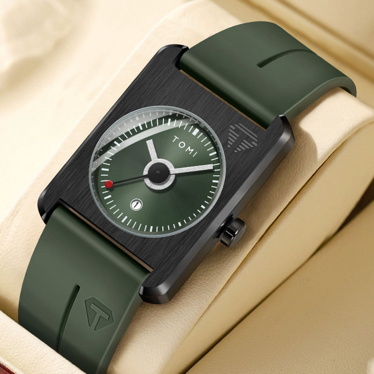 Square Calendar Watch for Men & Women – Sporty Quartz Wristwatch