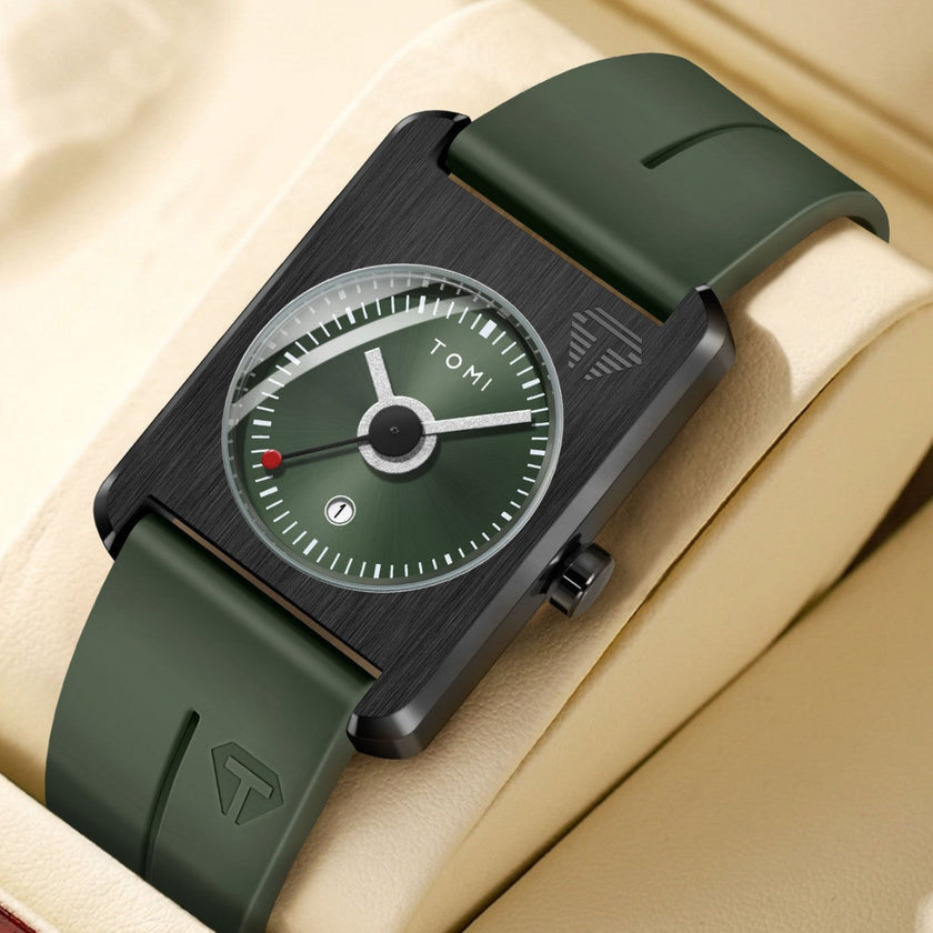 Square Calendar Watch for Men & Women – Sporty Quartz Wristwatch
