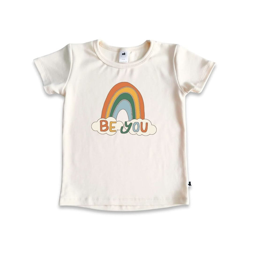 Baby/Kids Graphic Bamboo T-Shirt | Adventures Begin In My Own Backyard In Black