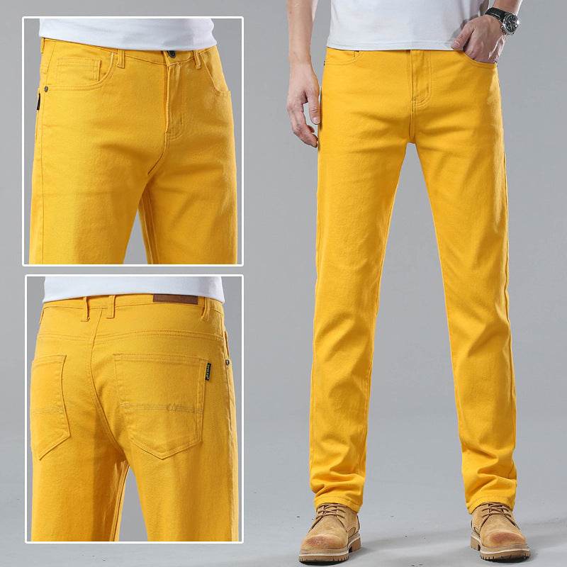 Men Fashion Brands Stretch Slim Fit Skinny Denim Pants jeans Trouser