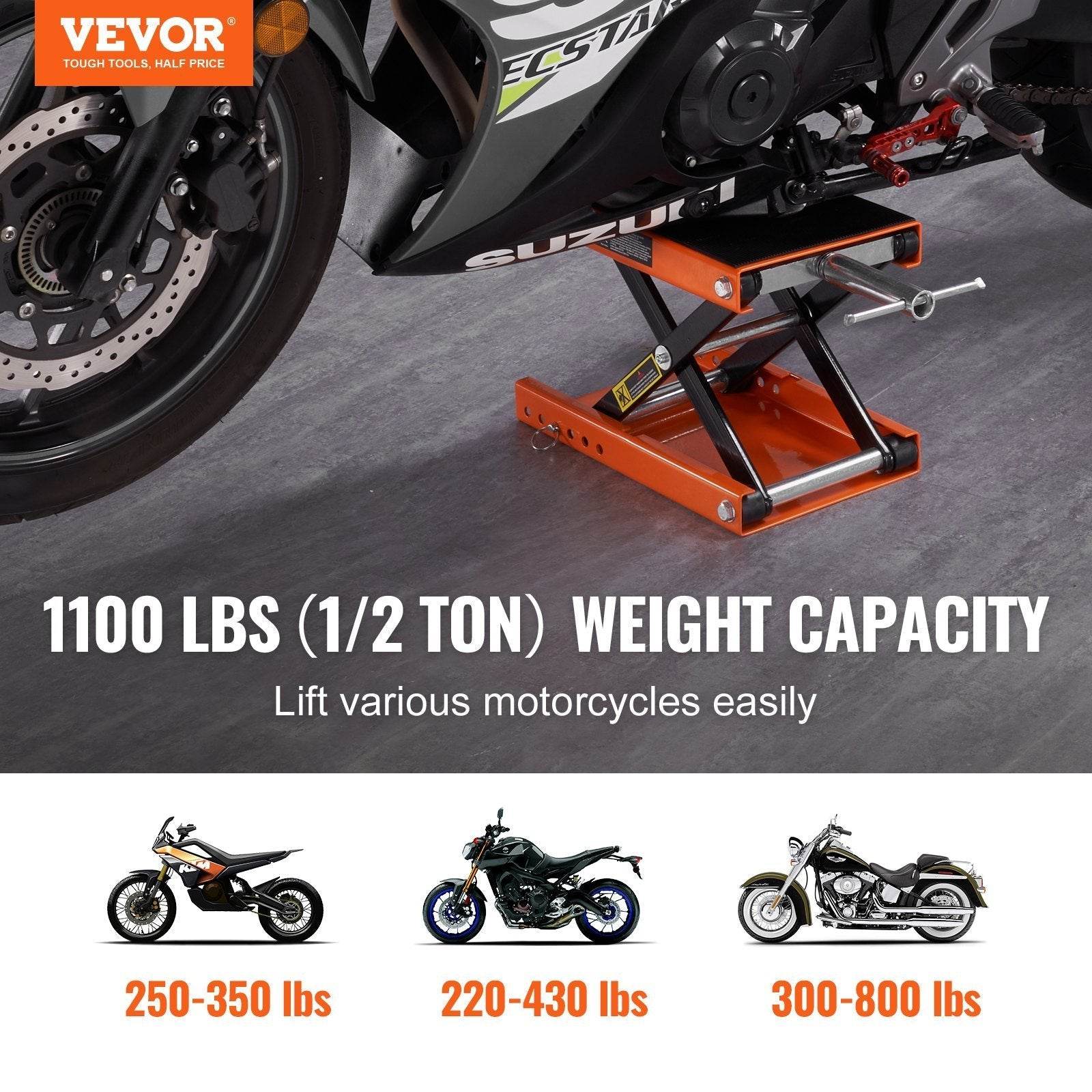VEVOR Motorcycle Lift Scissors Lift Jack Center Hoist Crank Stand