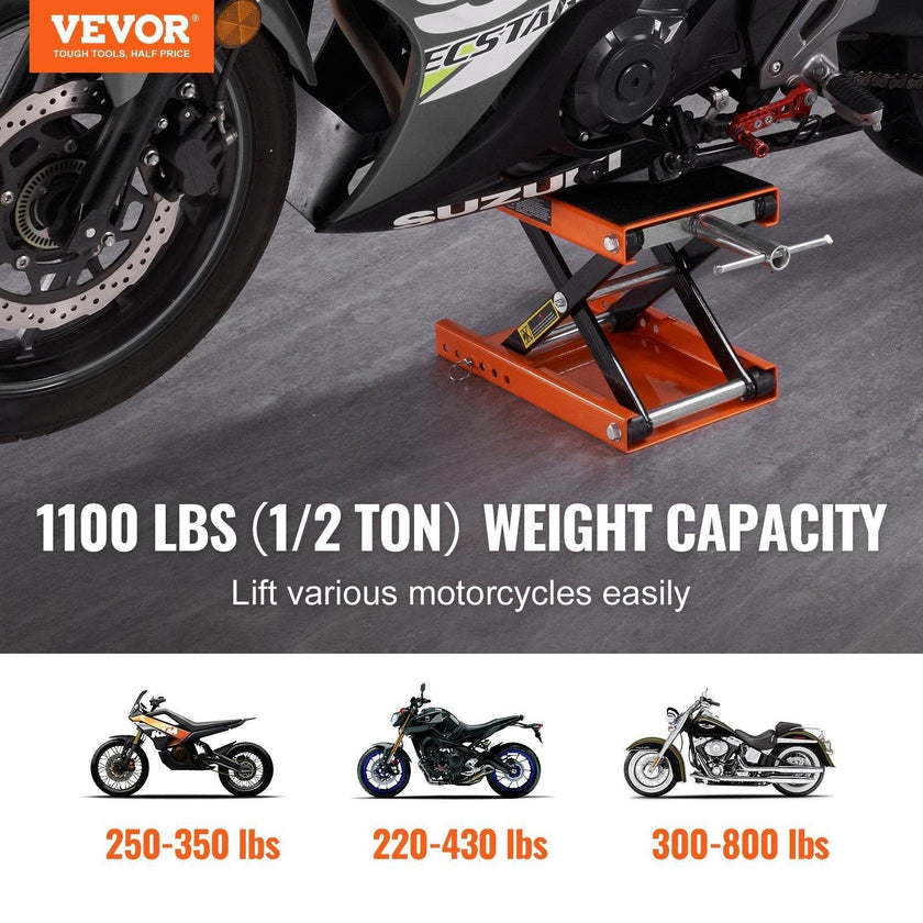 VEVOR Motorcycle Lift Scissors Lift Jack Center Hoist Crank Stand