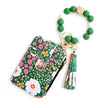 Women's Flora Print Tassel Leather Card Holder Wallet