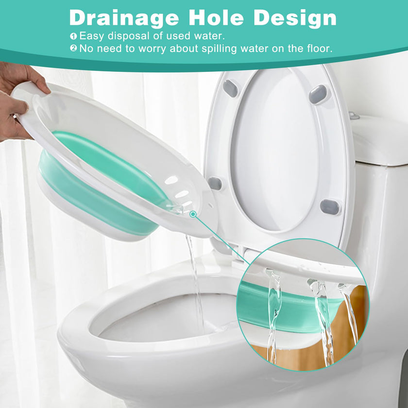 DEANIC Sitz Bath for Toilet Hemorrhoids, Postpartum Care, Collapsible Sitz Bath Tub for Hemorrhoids Treatment, Yoni Steam Seat Basin, Elderly Sit Bath (Green) 🍁 All In One Marketplace Canada
