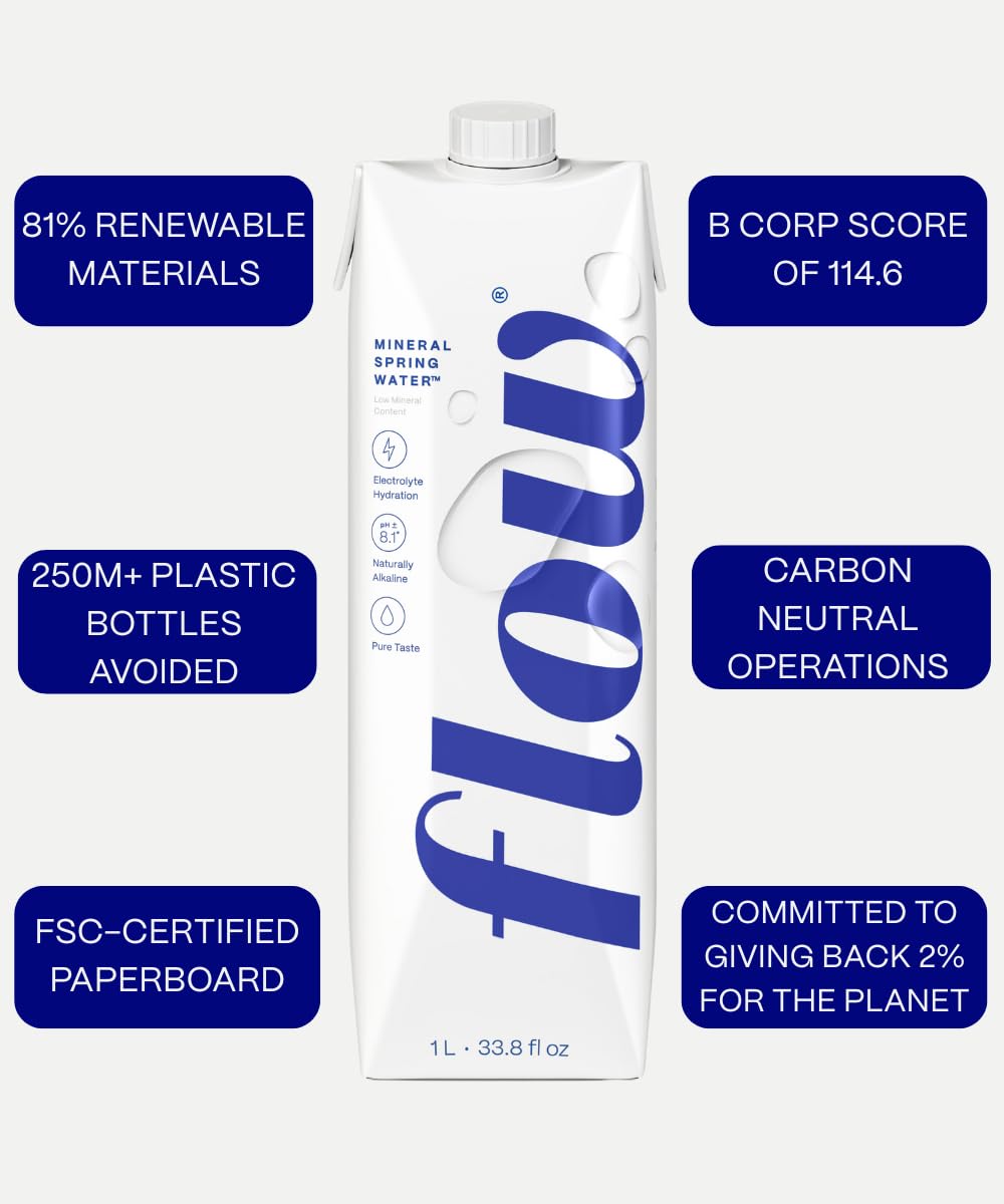 Flow Artesian Mineral Spring Water, Strawberry + Rose, 500 ml, 12 Pack 🍁 All In One Marketplace Canada